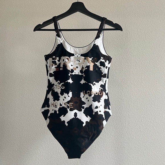 BURBERRY Multicolour Jolie Cow Print Swimsuit One-piece Bathing Suit - Picture 3 of 13